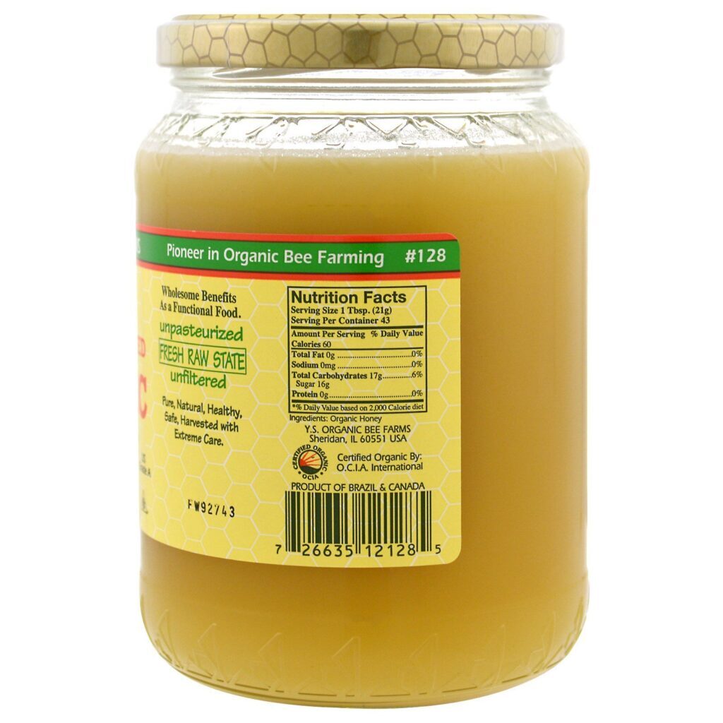 Y.S. Eco Bee Farms, Mel cru orgânico certificado 100%, 2,0 lbs (907 g) - Imagem 2