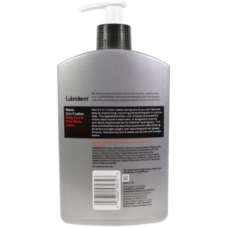 Lubriderm, Loção Masculina 3 em 1, Corpo, Rosto e Pós-Barba, 16 oz fl (473 ml) - Image 2