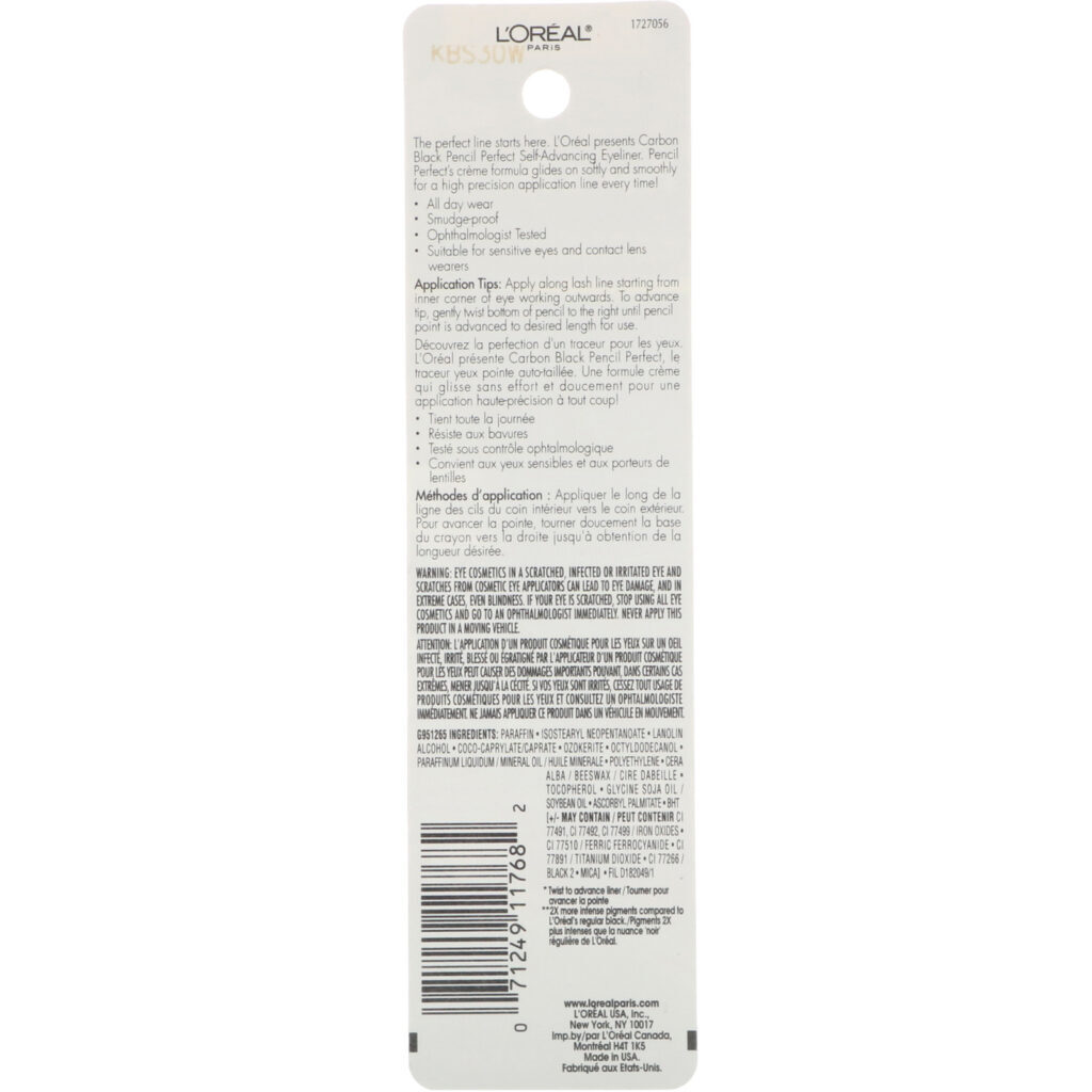 L'Oreal, Delineador Pencil Perfect Self-Advancing, 190 Preto carbono, 280 mg - Imagem 3