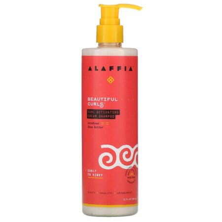 Alaffia, Beautiful Curls, Curl Activating Cream Shampoo, Curly to Kinky, Unrefined Shea Butter, 12 fl oz (354 ml)