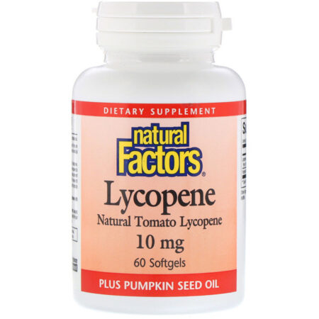 Natural Factors, Licopeno, 10 mg, 60 cápsulas softgel