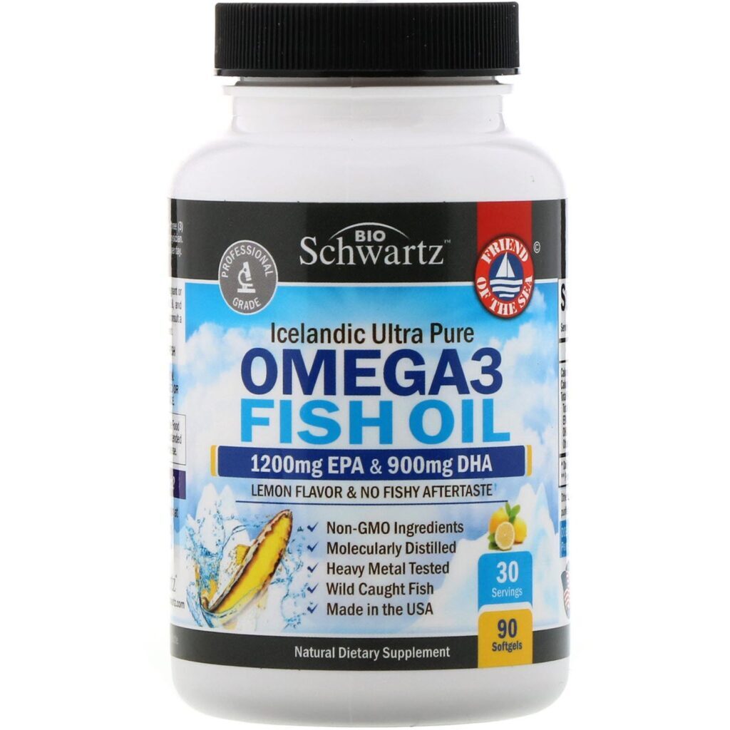BioSchwartz, Omega 3 Fish Oil, Lemon Flavor, 1200 mg EPA & 900 mg DHA, 90 Softgels - Imagem 3
