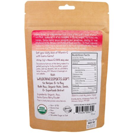 Wilderness Poets, Alimentos Crus Vivos, Berry em Pó Camu Camu, 99 g - Image 2