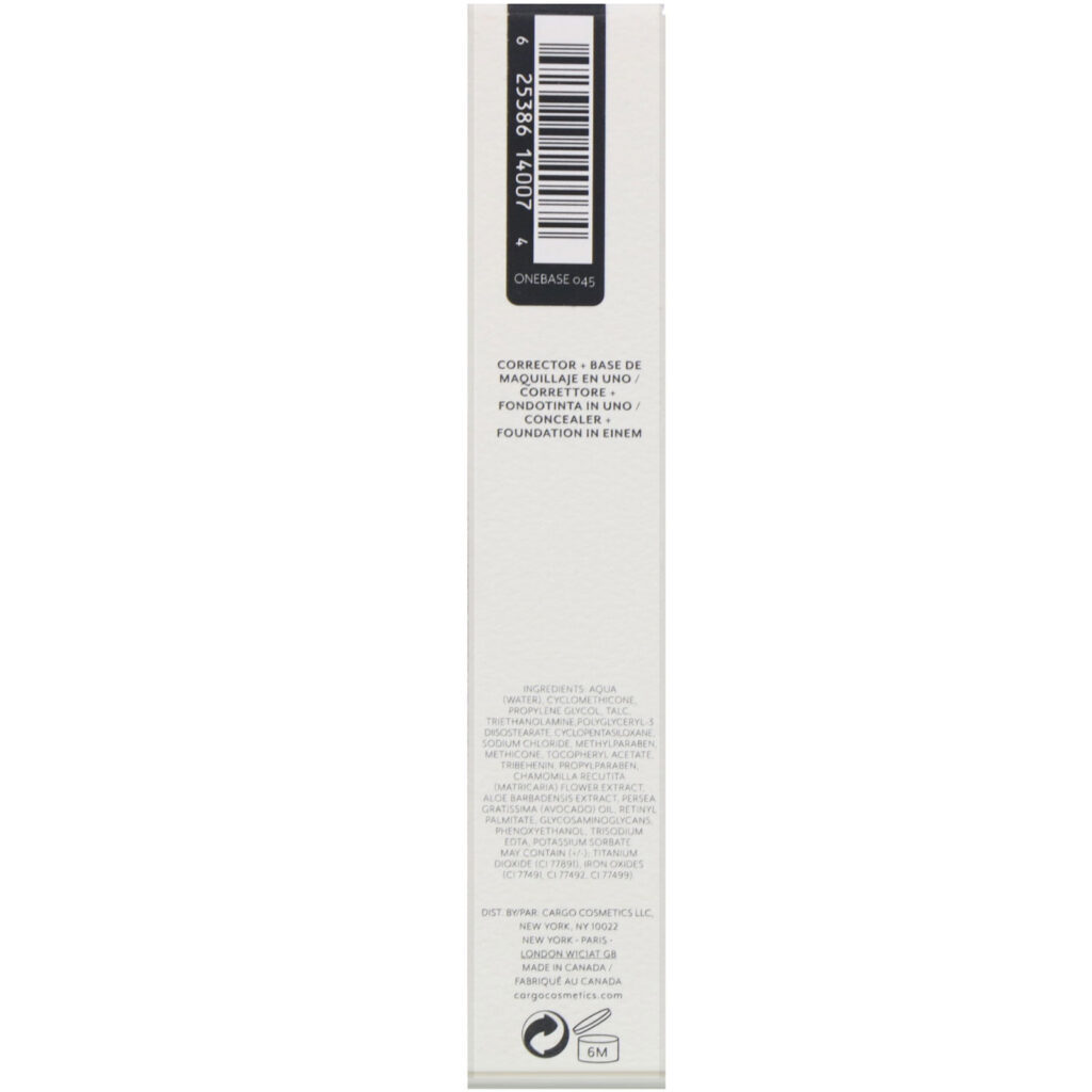 Cargo, OneBase, Corretivo + Base, 045, 17 g (0,6 oz) - Imagem 3