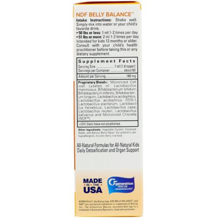 Bioray, Kids, NDF Belly Balance, Mistura de Probióticos de 11 Cepas, Sabor Frutas Silvestres, 60 ml (2 fl oz) - Image 3