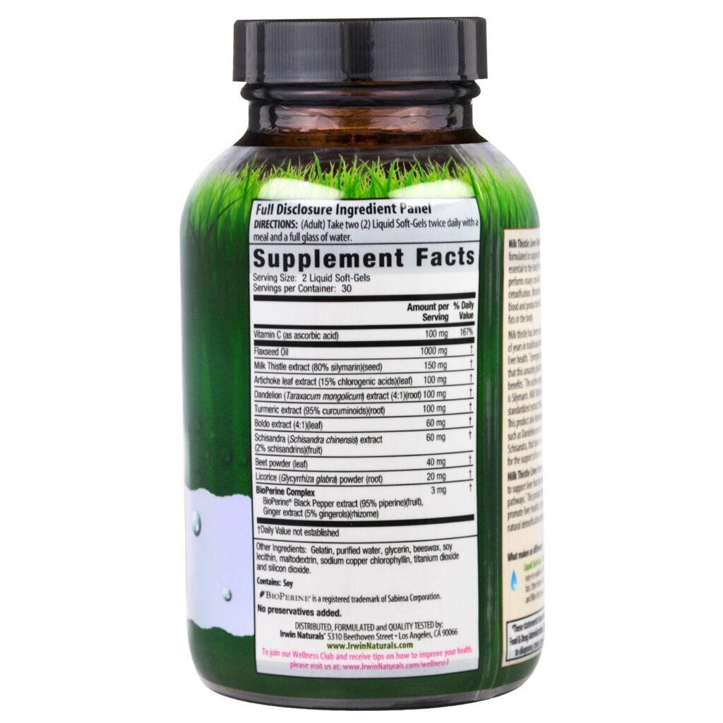 Irwin Naturals, Detox do Fígado de Milk Thistle, 60 Cápsulas Softgel - Imagem 2