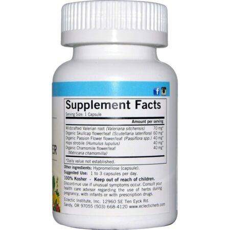 Eclectic Institute, Valeriana e Maracujá, 250 mg, 90 cápsulas vegetarianas não OGM - Imagem 2