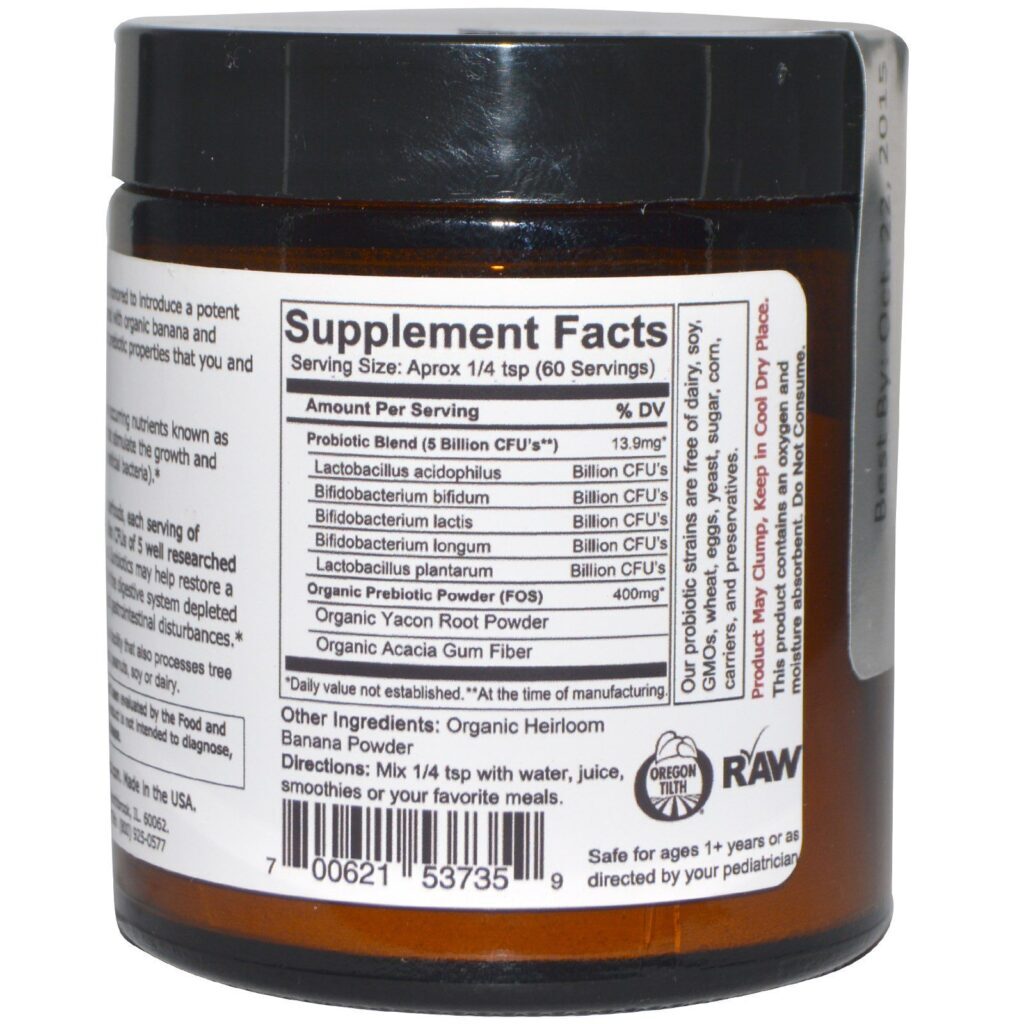 Sunbiotics, Apenas para Crianças! Probióticos Potentes com Pó de Prebióticos Orgânicos, Banana, 2 oz (57 g) - Imagem 2