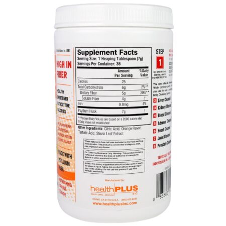 Health Plus, Limpeza do Cólon, Sabor Laranja Refrescante, 9 oz (255 g) - Image 2