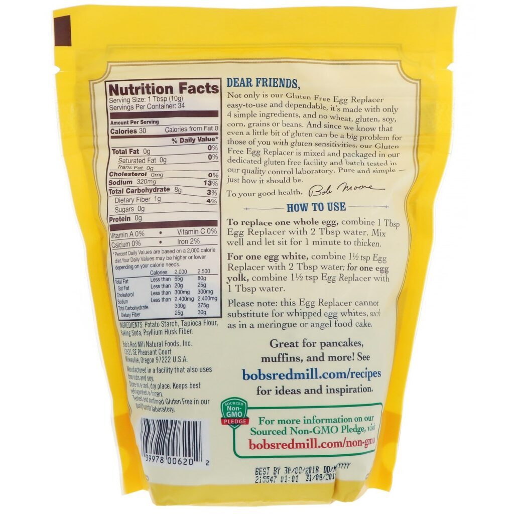 Bob's Red Mill, Substituto Para Ovos, 12 oz (340 g) - Imagem 2