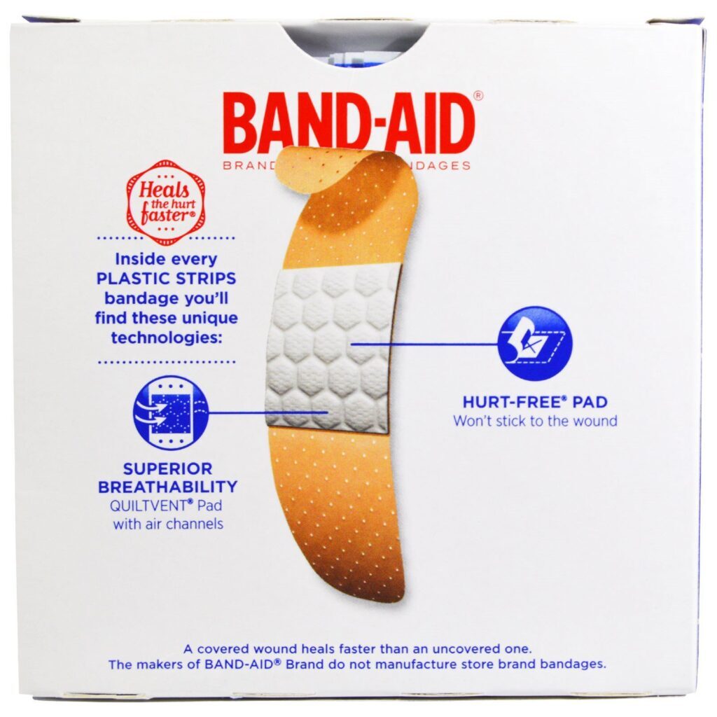 Band Aid, Adhesive Bandages, Plastic Strips, 60 Bandages - Imagem 2