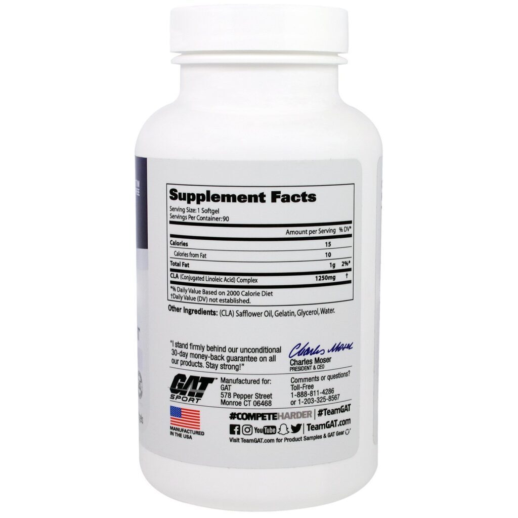 GAT, CLA 1250, 90 Cápsulas Softgel - Imagem 2