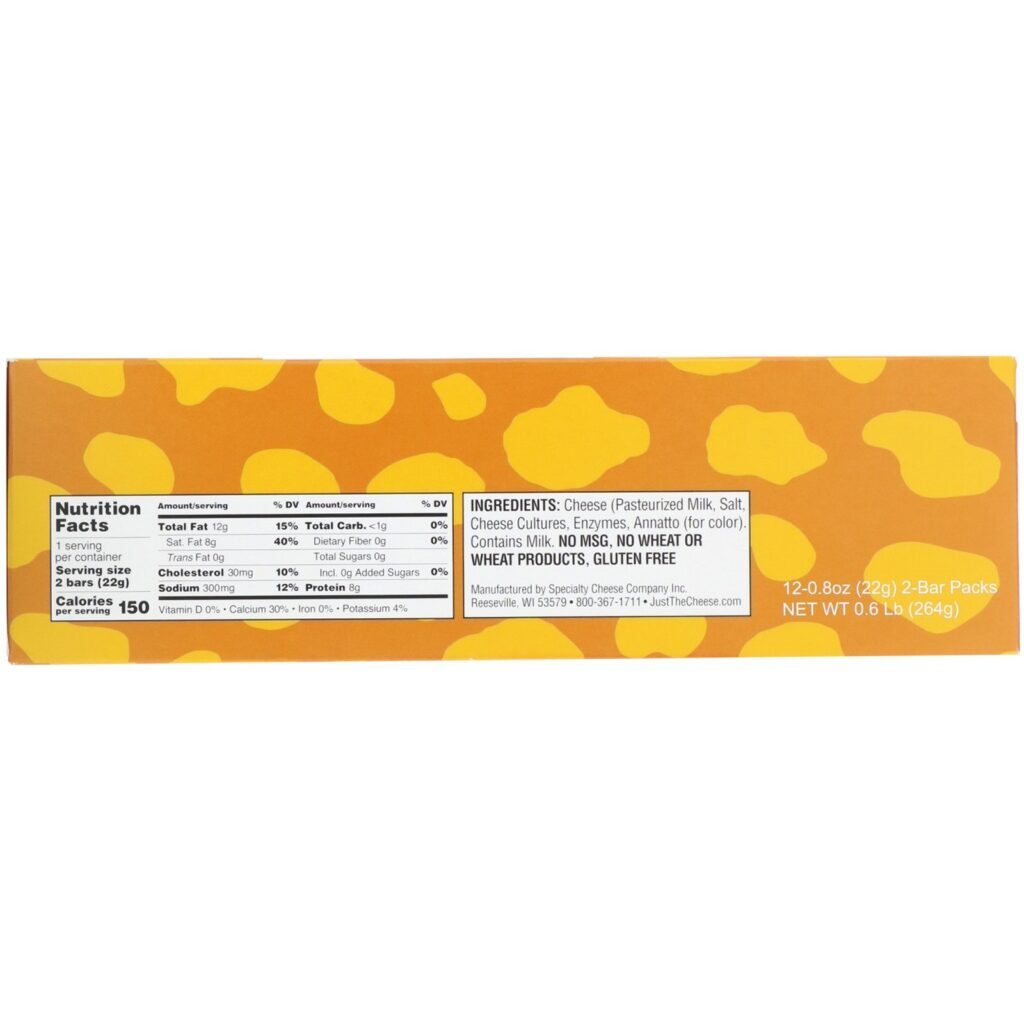 Just The Cheese, Mild Cheddar Bars, 12 Bars, 0.8 oz (22 g) - Imagem 3