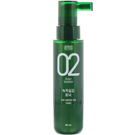 Amos, 02 Nutrição do Couro Cabeludo, Tônico de Chá Verde, 80 ml