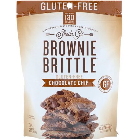 Sheila G's, Brownie Brittle, Gluten-Free, Chocolate Chip, 5 oz (142 g)