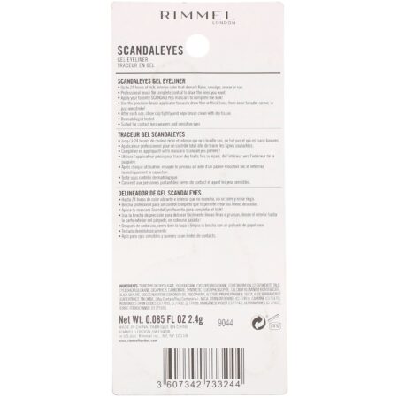 Rimmel London, Scandaleyes Gel Eyeliner, 001 Black, 0.085 fl oz (2.4 g) - Image 4