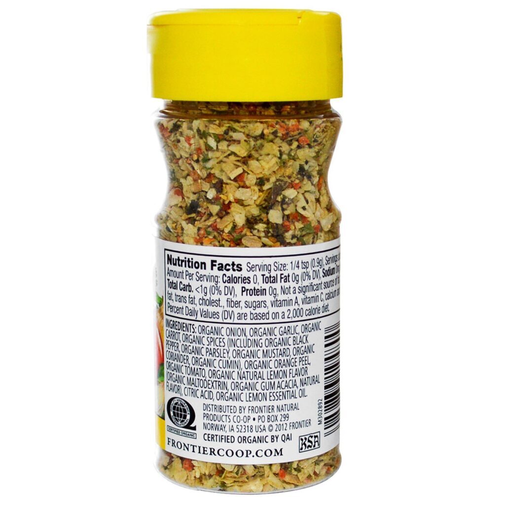 Frontier Natural Products, Tempero Orgânico para Todos os Fins, 2.5 oz (70 g) - Imagem 2
