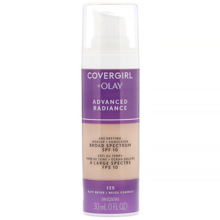 Covergirl, Olay Advanced Radiance, Maquiagem anti-idade, FPS 10, 125 Bege polido, 30 ml