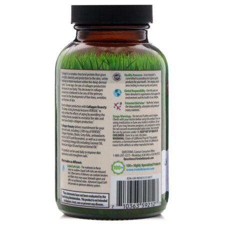 Irwin Naturals, Beleza do Colágeno, Verisol Clinicamente Comprovado, 80 Cápsulas Gelatinosas com Conteúdo Líquido - Imagem 3
