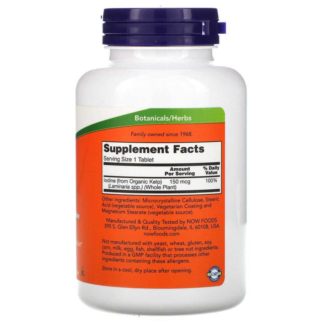 Now Foods, Algas, 150 mcg, 200 Comprimidos - Imagem 2