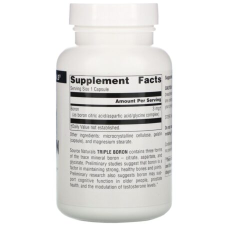 Source Naturals, Boro Triplo, 3 mg, 200 Cápsulas - Imagem 2