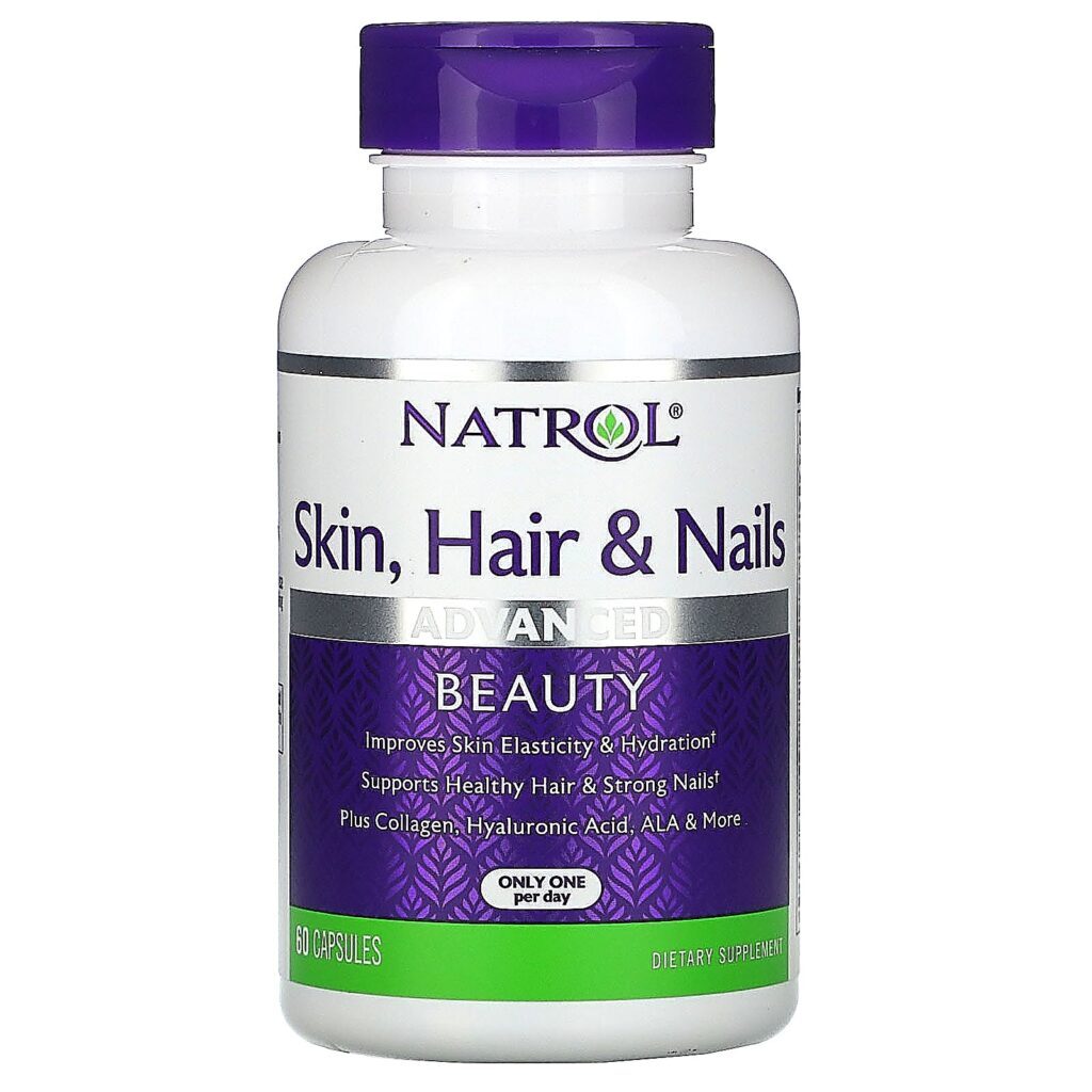 Natrol, Skin, Hair & Nails, Beleza Avançada, 60 Cápsulas - Imagem 3