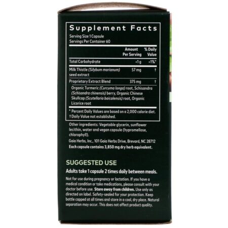 Gaia Herbs, Liver Health, 60 Vegan Liquid Phyto-Caps - Imagem 2