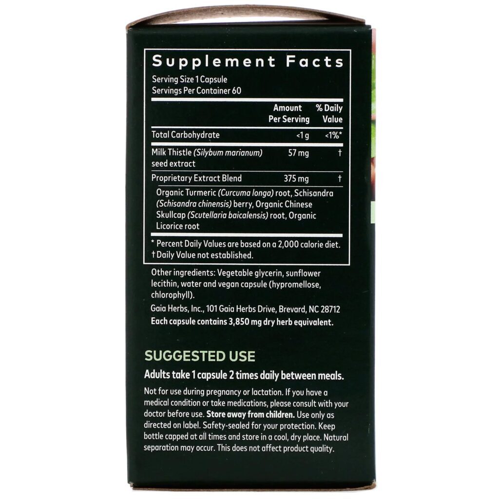 Gaia Herbs, Liver Health, 60 Vegan Liquid Phyto-Caps - Imagem 2