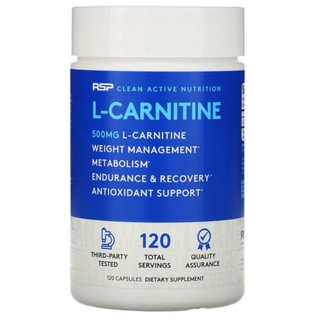 RSP Nutrition, L-Carnitina, 500 mg, 120 Cápsulas