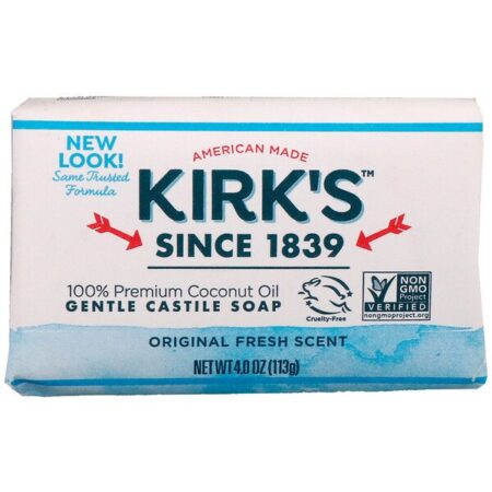 Kirk's, Gentle Castile Soap Bar, Original Fresh Scent, 4 oz (113 g)