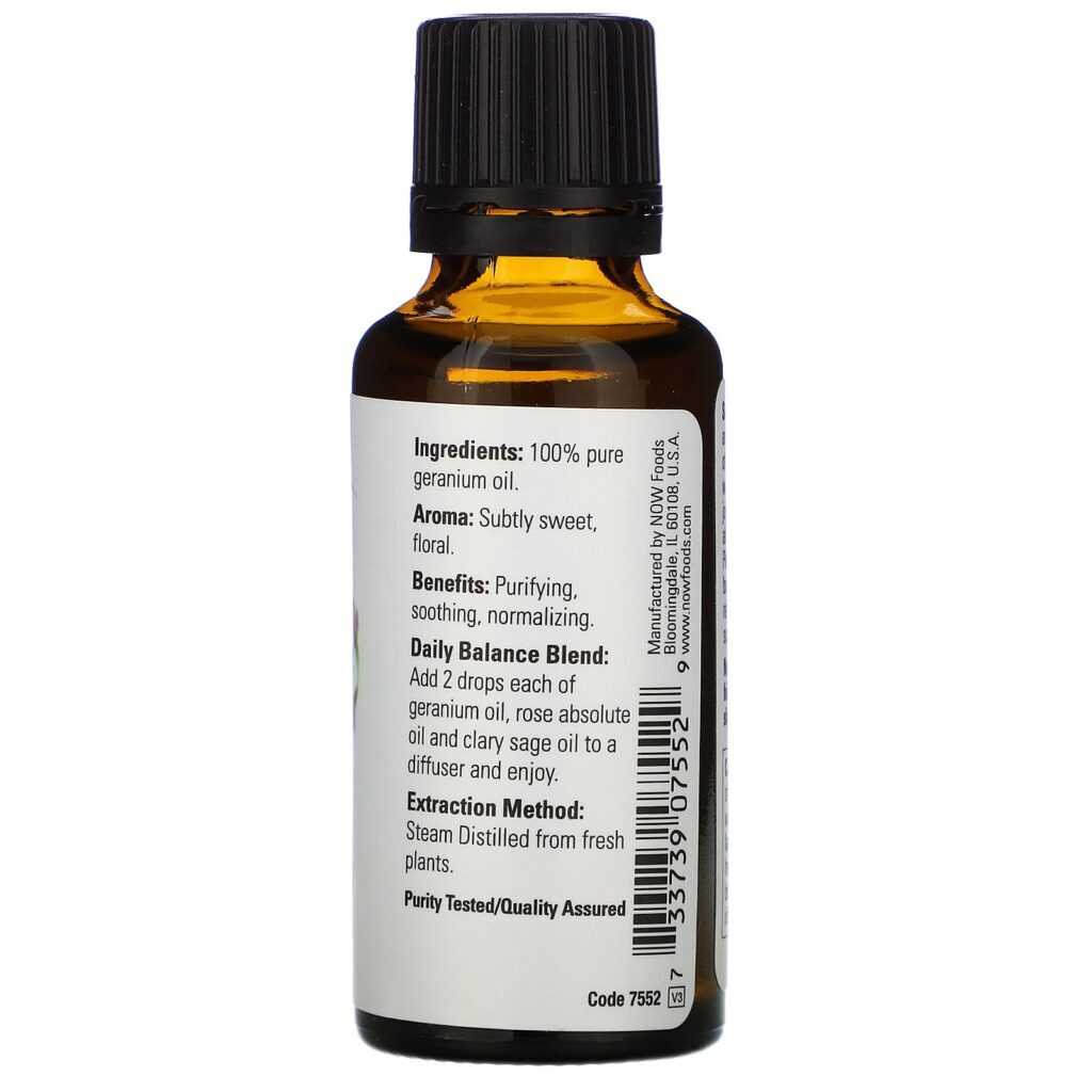 Now Foods, Óleos Essenciais, Gerânio, 30 ml (1 fl oz) - Imagem 2