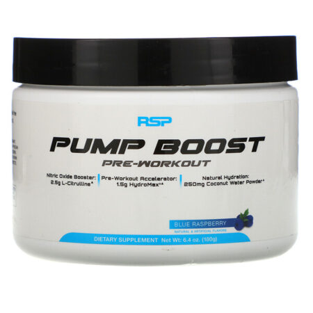 RSP Nutrition, Pump Boost Pre-Workout, Blue Raspberry, 6.4 oz (180 g)