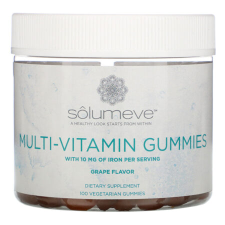 Solumeve, Gomas Multivitamínicas, Sem Gelatina, Sabor Uva, 100 Gomas Vegetarianas