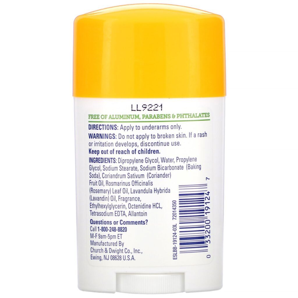 Arm & Hammer, Essenciais com Desodorantes Naturais, Desodorante, Alecrim Refrescante e Lavanda, 28 g (1,0 oz) - Imagem 2