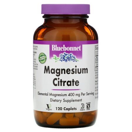 Bluebonnet Nutrition, Citrato de Magnésio, 400 mg, 120 Cápsulas