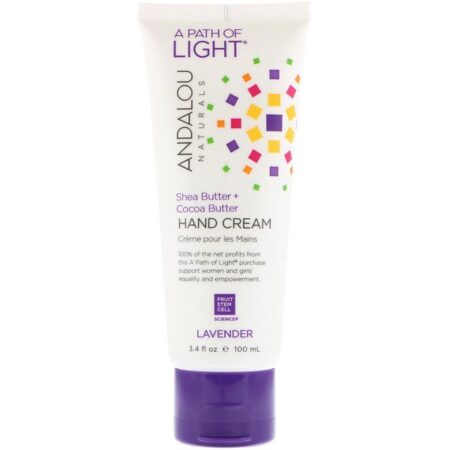 Andalou Naturals, Caminho de Luz, Manteiga de Shea + Manteiga Cremosa de Cacau, Lavanda, 3,4 fl oz (100 ml)