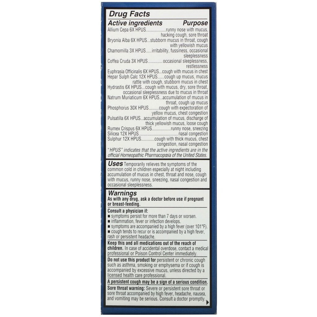 Hyland's, 4 Kids, Cold 'n Mucus Nighttime, Ages 2-12, 4 fl oz (118 ml) - Imagem 3