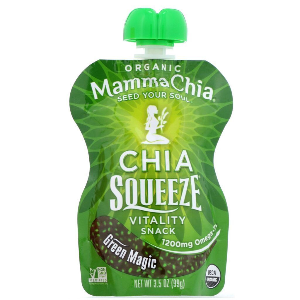 Mamma Chia, Organic Chia Squeeze, Vitality Snack, Green Magic, 8 Squeezes, 3.5 oz (99 g) Each - Imagem 3