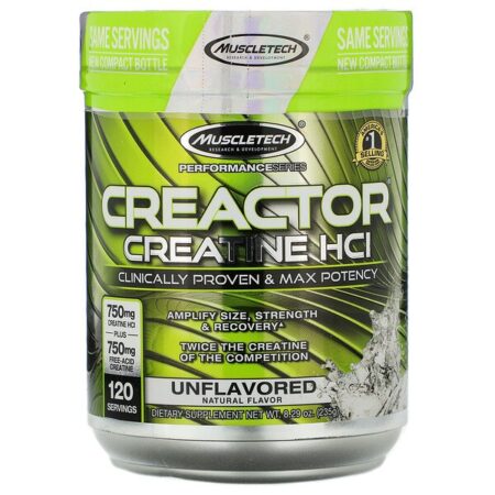 Muscletech, Performance Series, CREACTOR, Creatina HCI, Sem sabor, 235 g (8,29 oz)