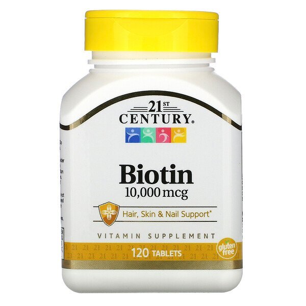 21st Century, Biotina, 10.000 mcg, 120 Comprimidos