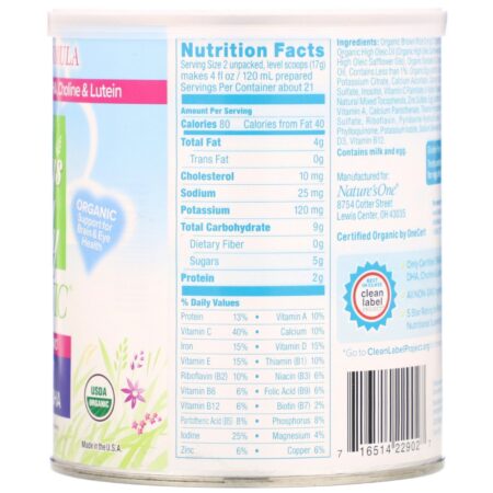 Nature's One, Baby's Only Organic, Fórmula Infantil, Produto Lácteo com DHA Orgânico, 360 g (12,7 oz) - Image 2