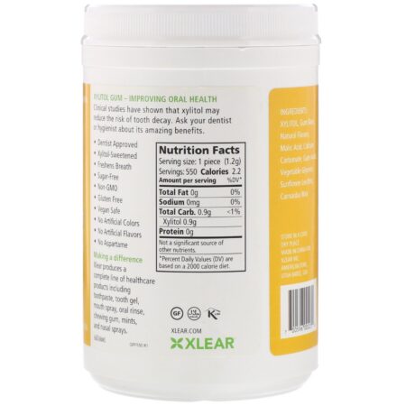 Xlear, Spry, Goma, Frescor Natural, Livre de Açúcar, 550 Unidades (660 g) - Image 2