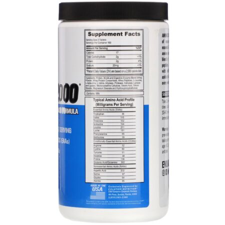 EVLution Nutrition, Amino2000, Full Spectrum Amino Acid Formula, 480 Tablets - Image 2