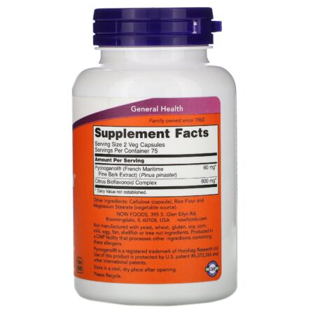 Now Foods, Pycnogenol, 30 mg, 150 Cápsulas Vegetais - Image 2