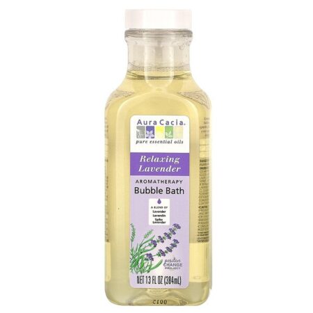 Aura Cacia, Banho de Espuma Aromaterapêutico, Lavanda Relaxante, 13 fl oz (384 ml)