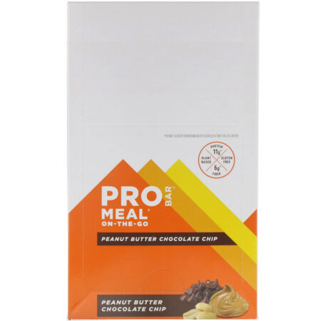 ProBar, Meal On-The-Go, Peanut Butter Chocolate Chip, 12 Bars, 3 oz (85 g) Each - Image 2