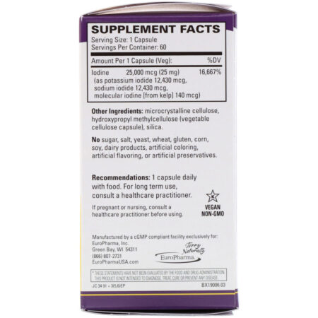 Terry Naturally, Tri-iodo, 25 mg, 60 Cápsulas - Imagem 2