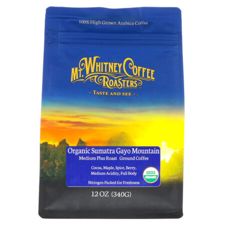 Mt. Whitney Coffee Roasters, Sumatra orgânica, café moído, torra escura, 12 oz. (340 g)