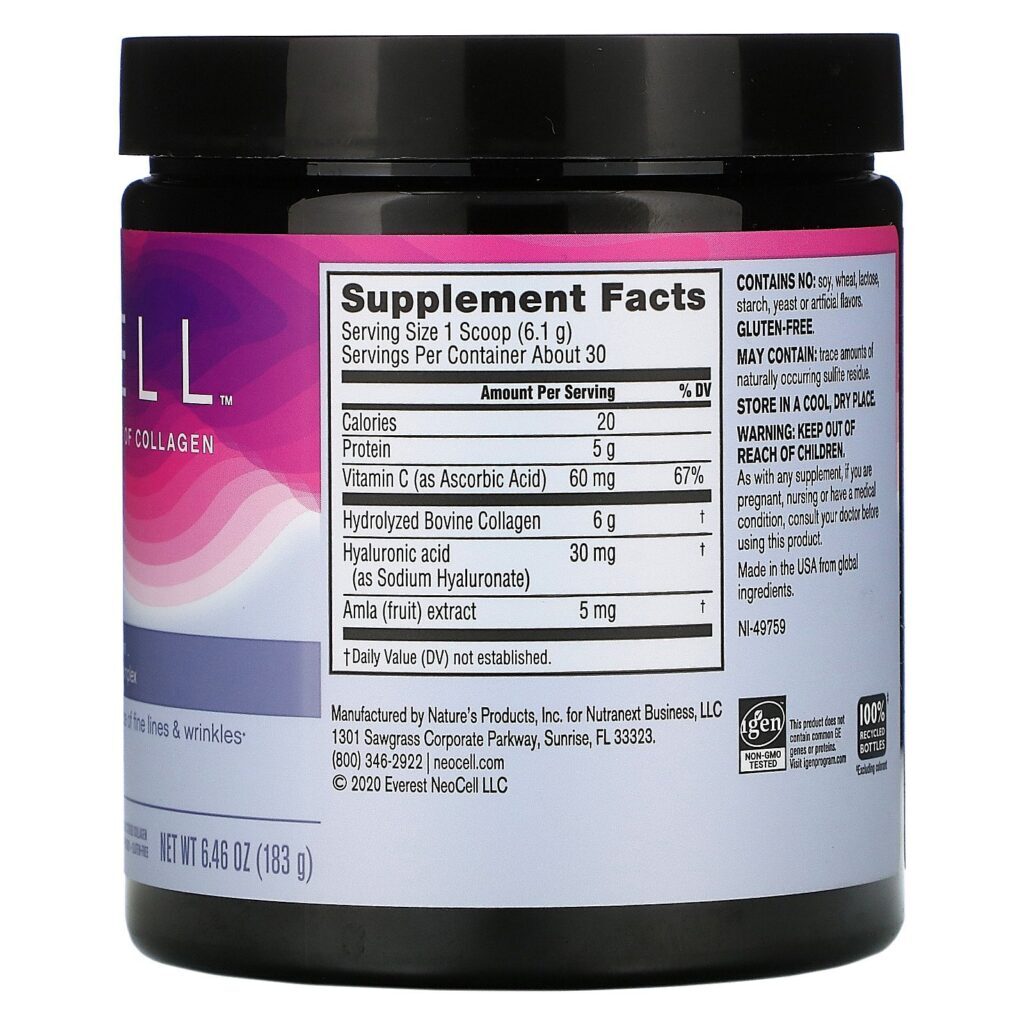 Neocell, Derma Matrix, Collagen Skin Complex, Unflavored, 6.46 oz (183 g) - Imagem 2