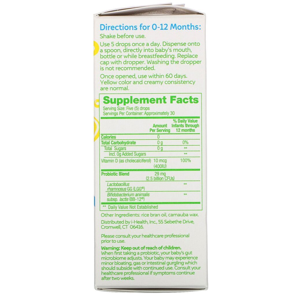 Culturelle, Probiotics, Baby, Grow + Thrive, Probióticos + Vitamina D em Gotas, 0 a 12 Meses, 9 ml (30 fl oz) - Imagem 2